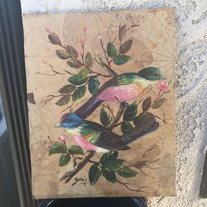 Vintage Bird Painting, Signed Geis